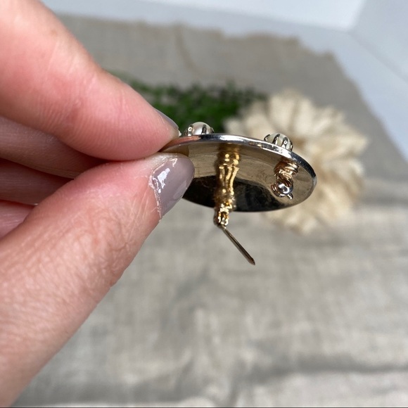 Vintage Round 3 Prong Set Pearls Starburst Silver MCM Functional Brooch 1.25" - Picture 8 of 10